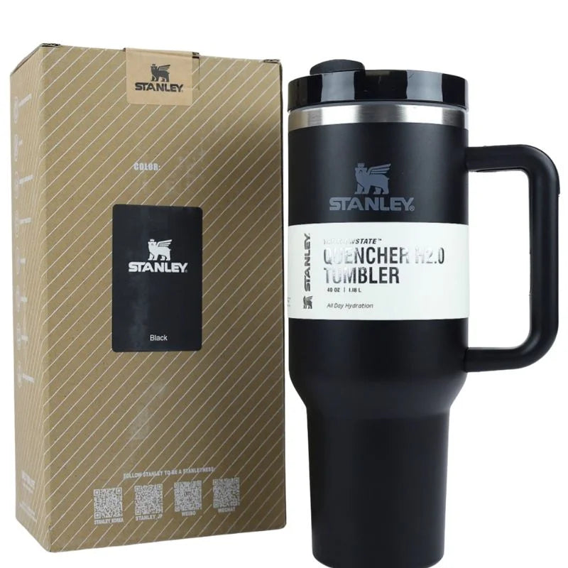 Black Stanley 40 Oz Stainless Steel Tumbler | Leak-Proof
