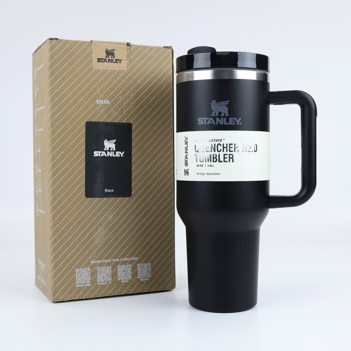 Black Stanley 40 Oz Stainless Steel Tumbler | Leak-Proof